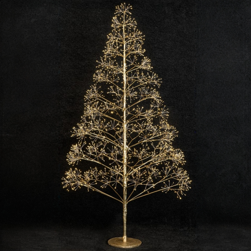 Árvore de Natal de Bétula 120cm com Luzes LED Quentes & Frias