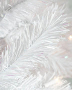 Árvore de Natal Branca Classic com Galhos Articulados, Suporte Metálico e Micro LEDs Embutidos