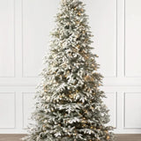 Árvore de Natal Nevada Frosted Fraser com Galhos Articulados, Suporte Metálico e Micro LEDs Embutidos