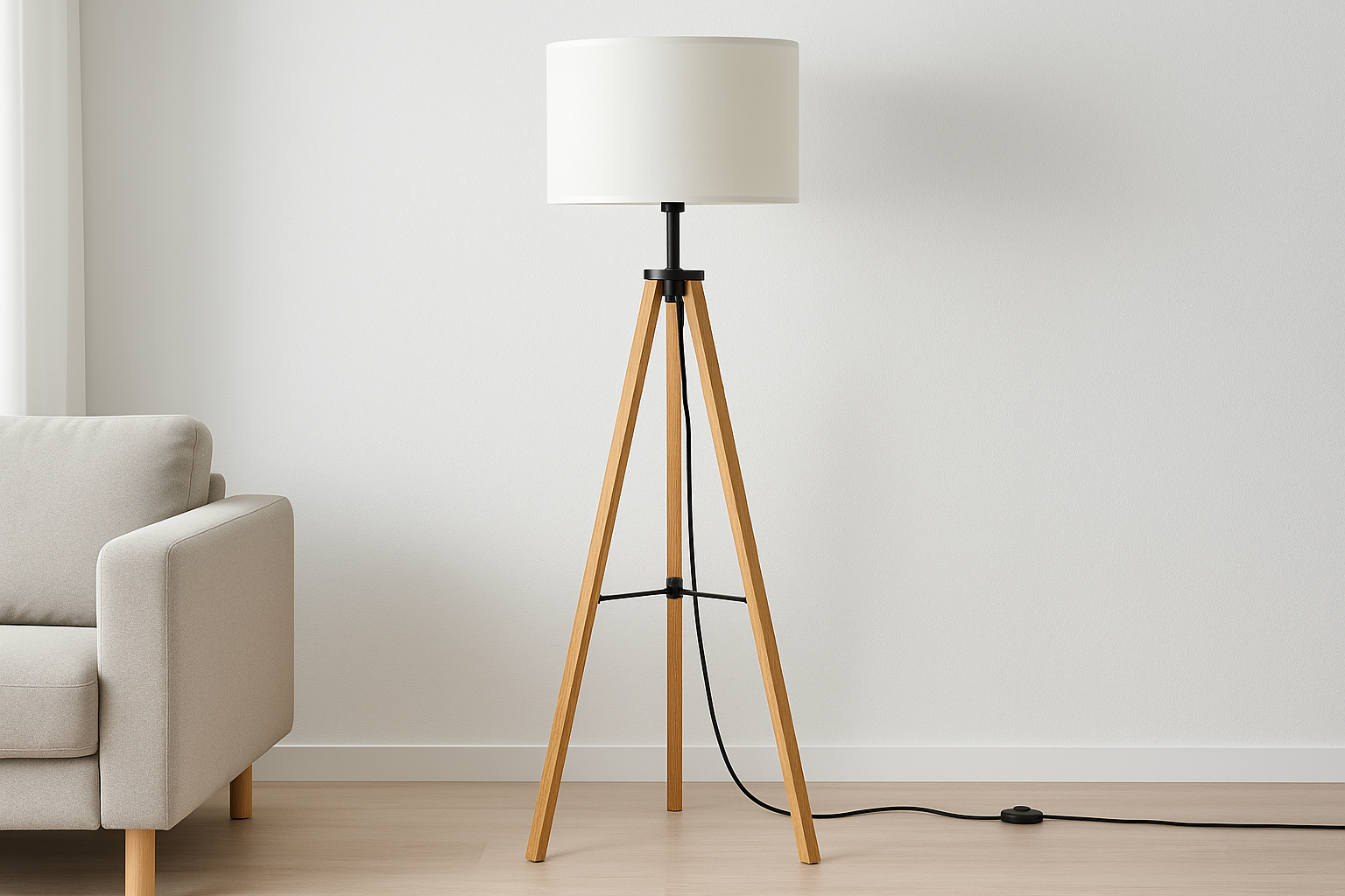 Abajur Tripé - Vista Lateral